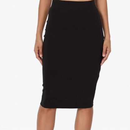 High Waist Over Knee Pencil Skirt