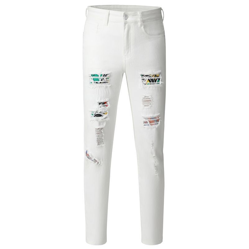 Men's Hole Patch Washed Jeans
