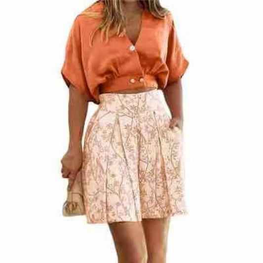 Women Short Shirt Top Suit