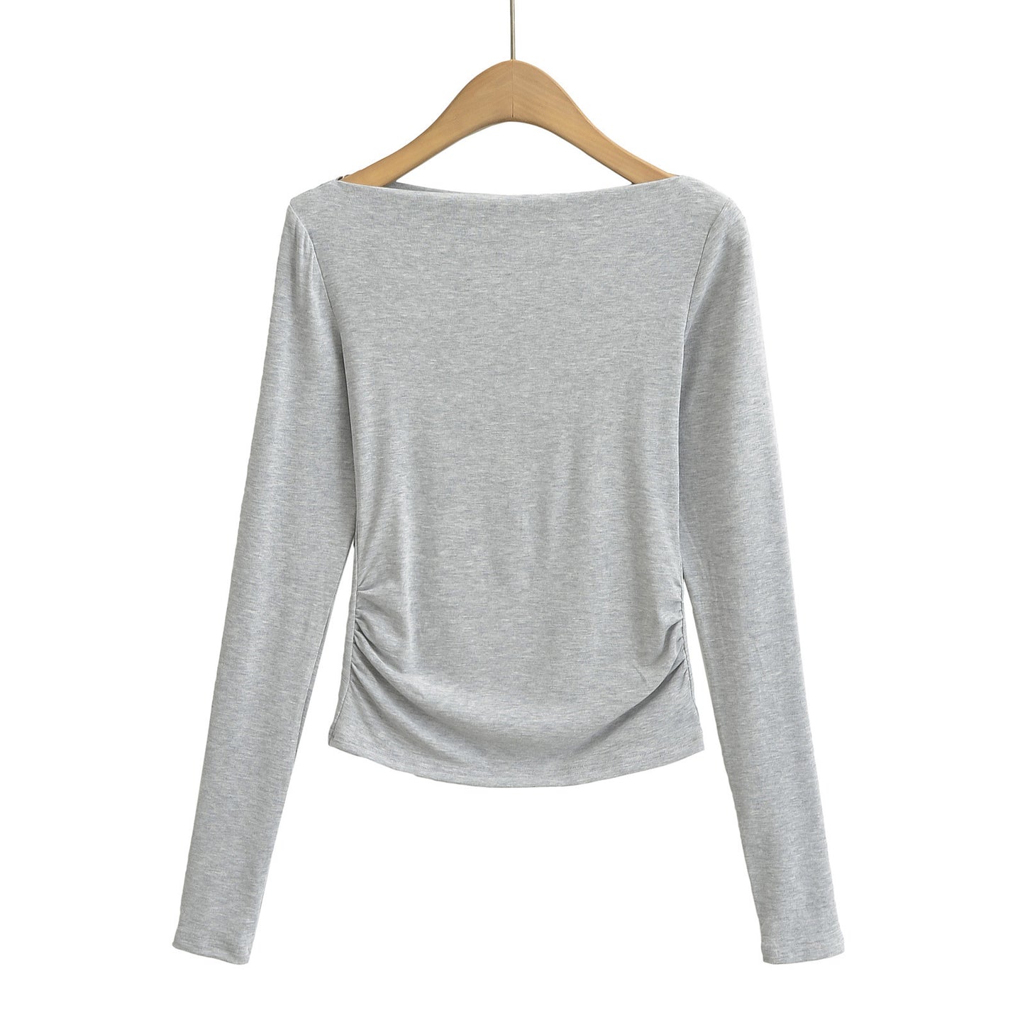 Pure Hot Girl Sexy Off-the-shoulder Pleated Long Sleeve