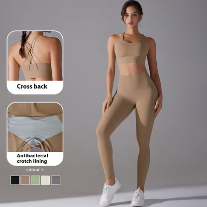 Women Suit Fitness Pants Two-piece Set