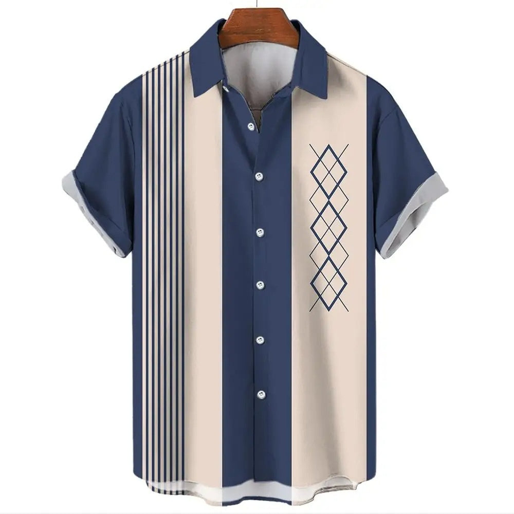 Men's Hawaiian Shirt Button Short Sleeve
