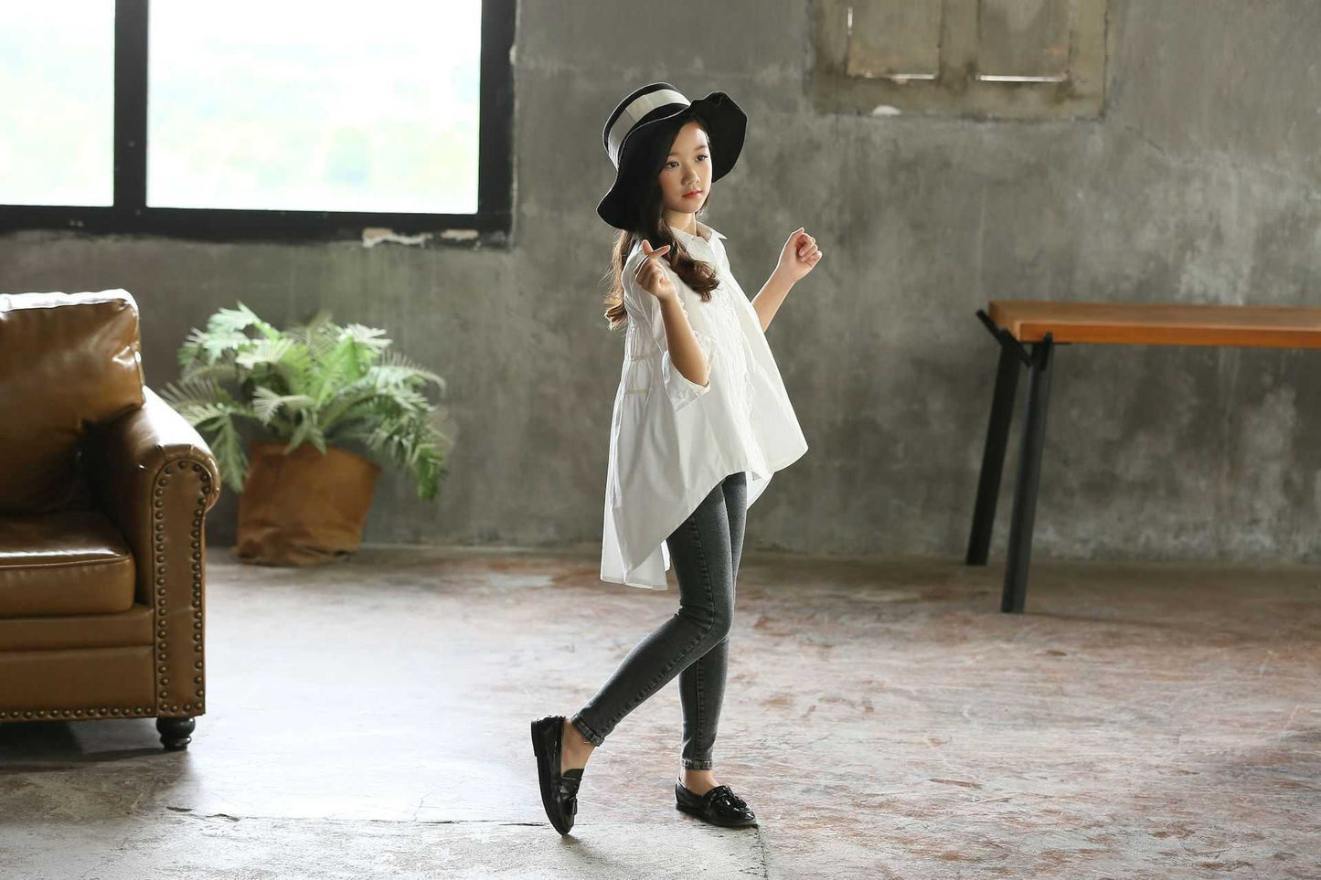 Girls' Big Kids Loose Fashionable Tops Korean Style