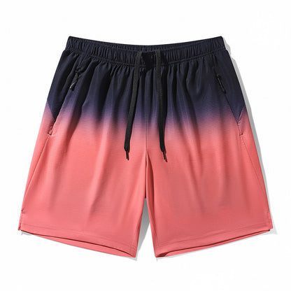 Men's Gradient Sports Summer Thin Ice Silk Shorts Beach Pants