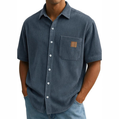 Versatile Leisure Leather Short Sleeve Shirt