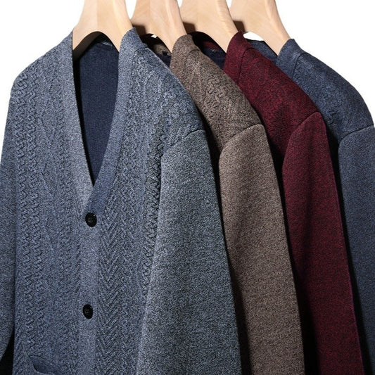 Men's Long-sleeved Striped Sweater Top
