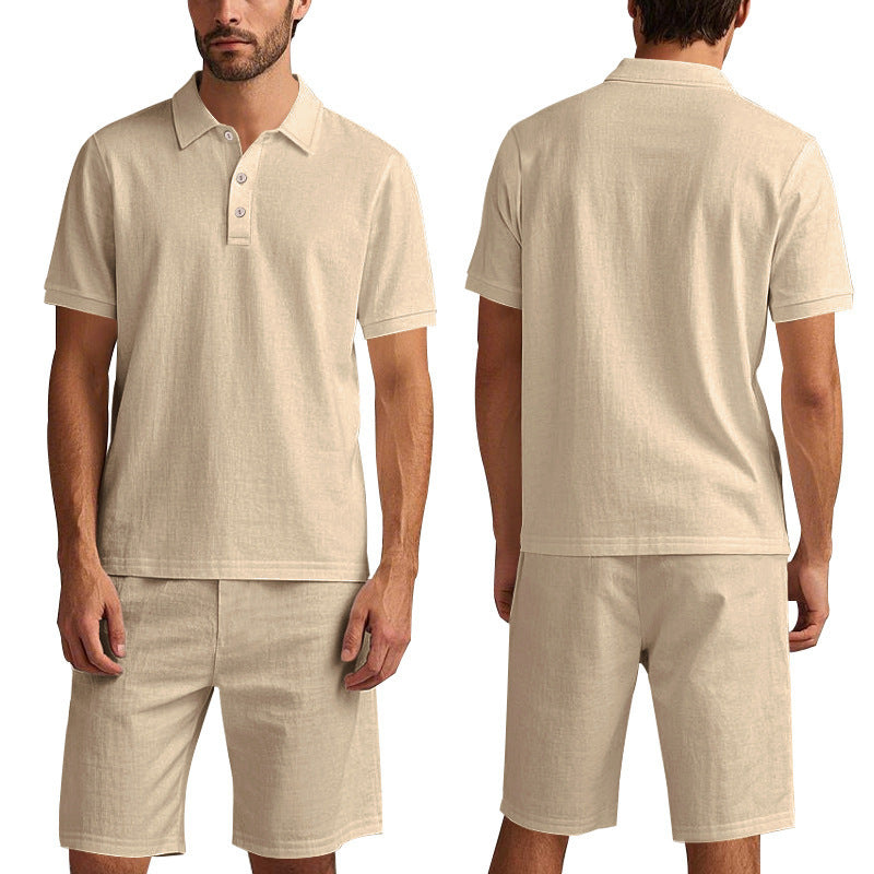 Men's Loose Linen Breathable Shorts Suit