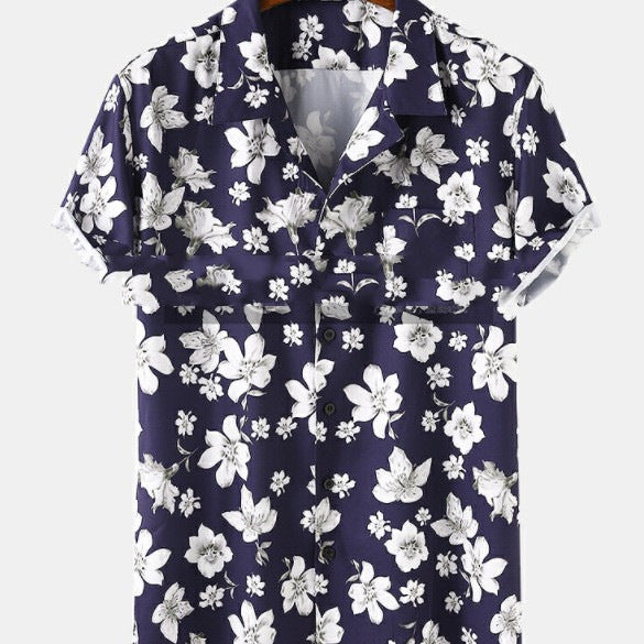 Summer Flower Pattern Seaside Shirt
