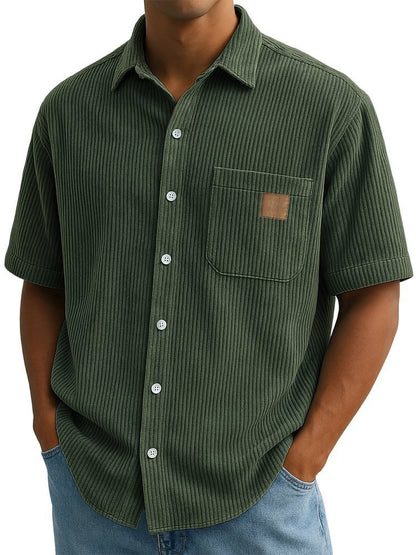 Versatile Leisure Leather Short Sleeve Shirt