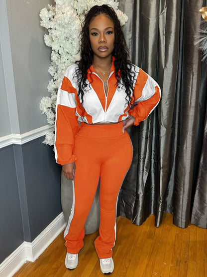 Buckle Waist Stitching Two-piece Suit