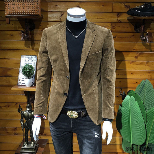 Corduroy Suit Men's Business Slim Fit Casual