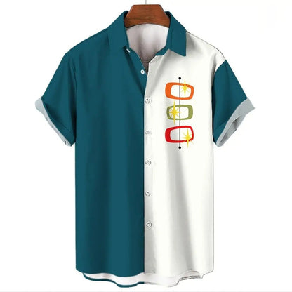 Men's Hawaiian Shirt Button Short Sleeve