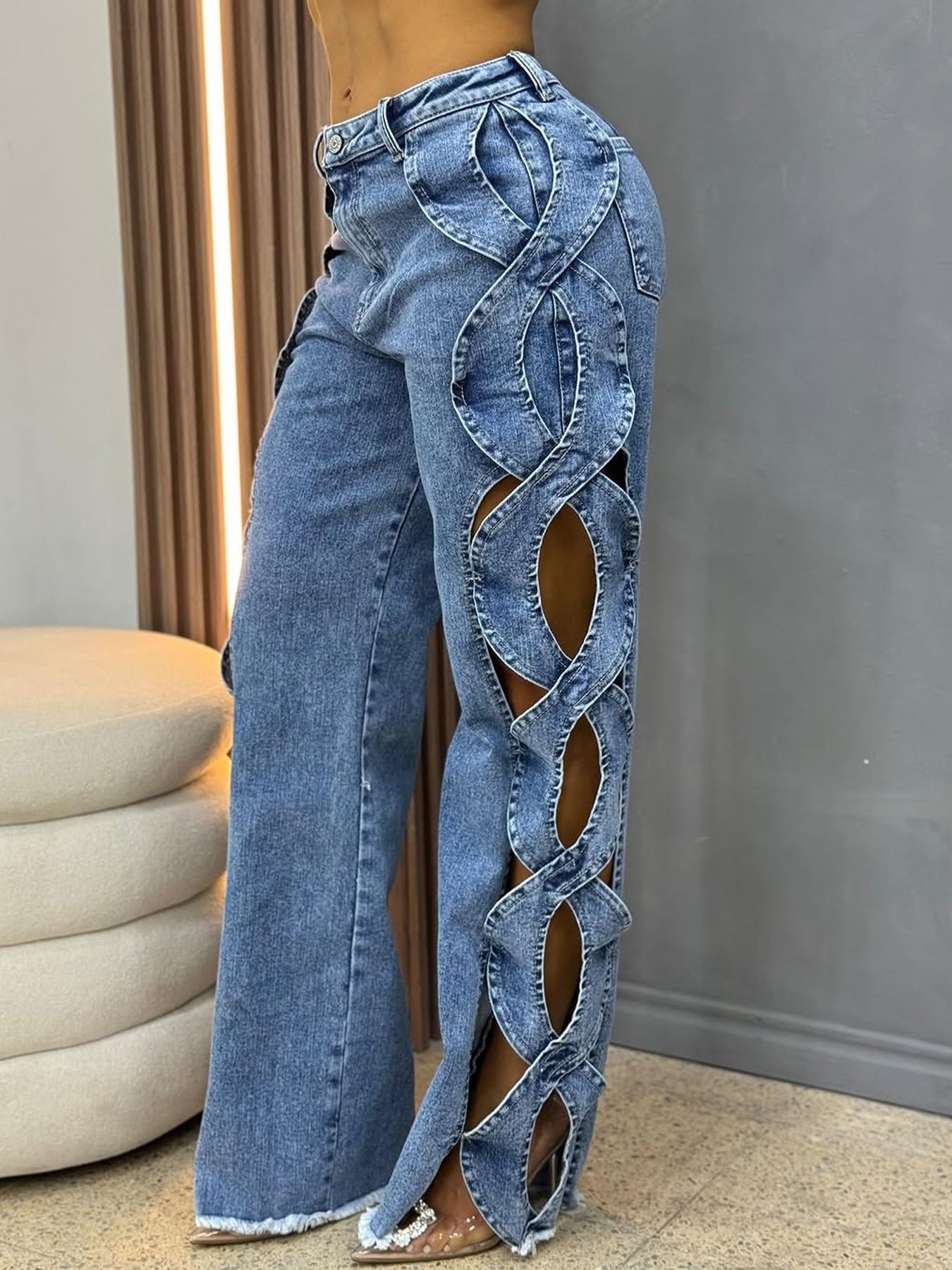 Women Jeans Line Denim