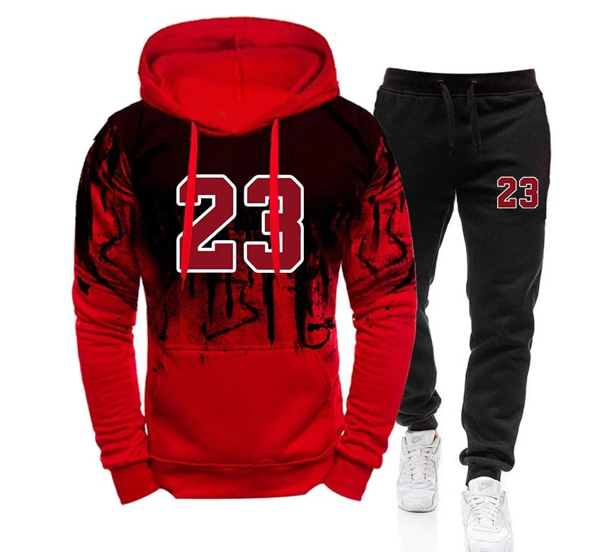 Men's Sport Splashed Sportswear Hooded
