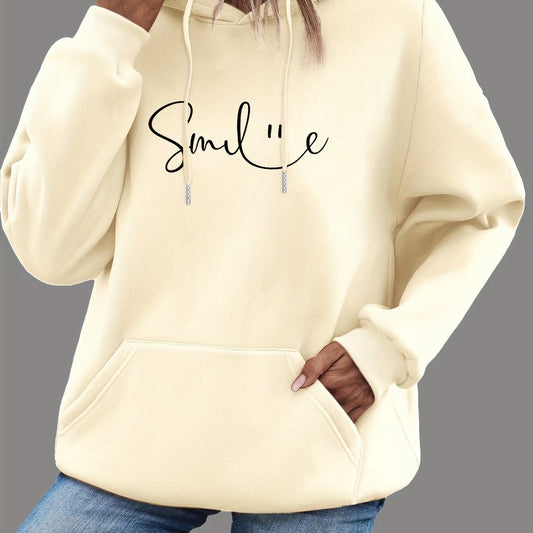 Womens Smile Hoodie Kangaroo Pocket