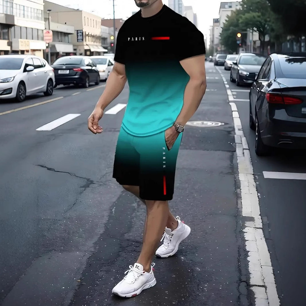 Men Short-sleeved Shorts T-shirt Suit