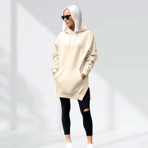 Split Shoulder Sleeve Brushed Hoodies