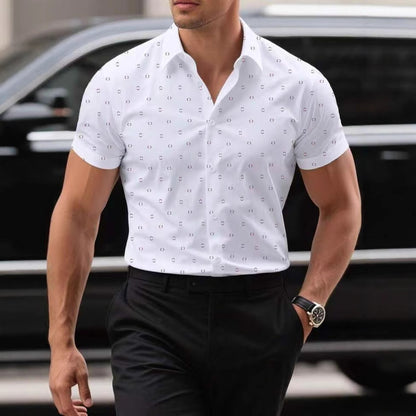 Stretch Thight Short-sleeved Men's Shirt