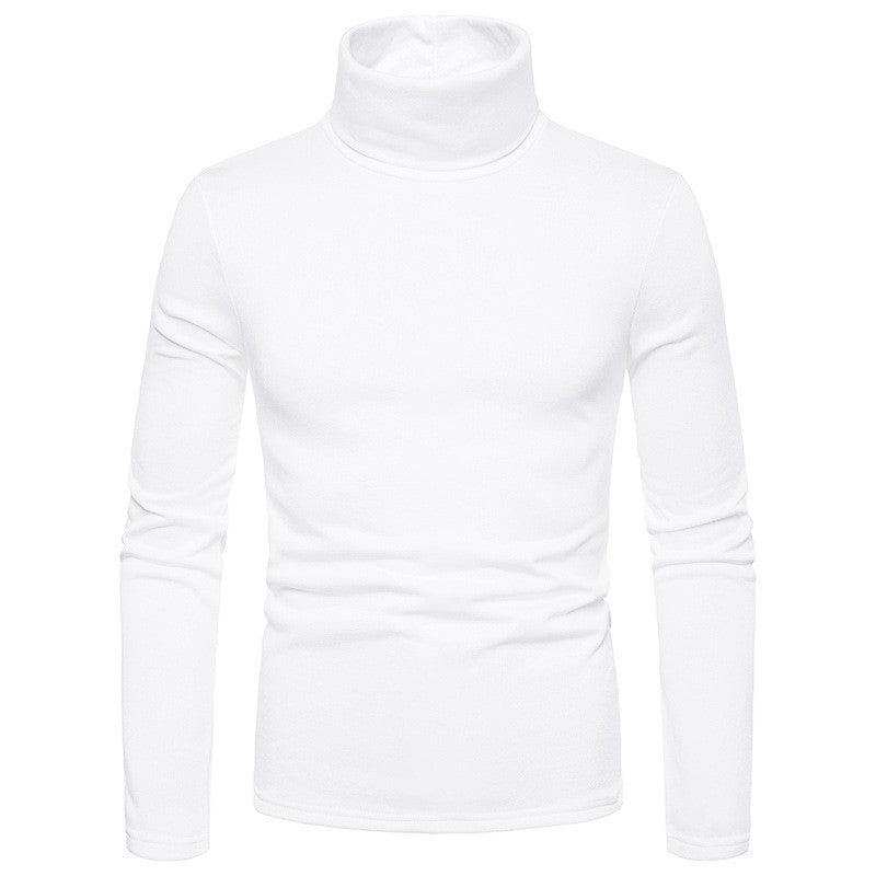 Men's Fur Pullover High Collar T-shirt