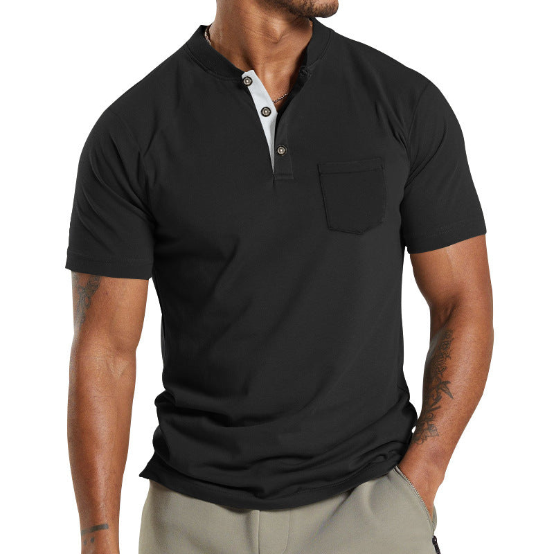 Men's Short Sleeve Button Pocket