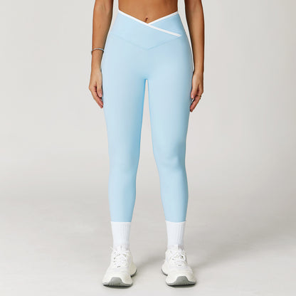 Skinny Fitness Pants Cross High Waist