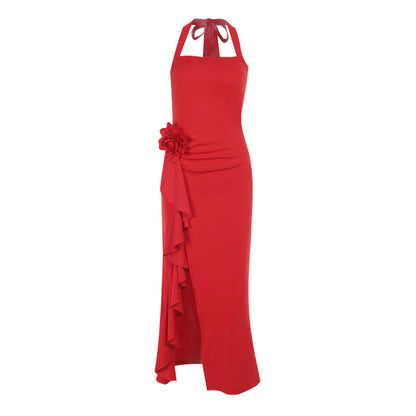 Beautiful Slim Three-dimensional Split Dress