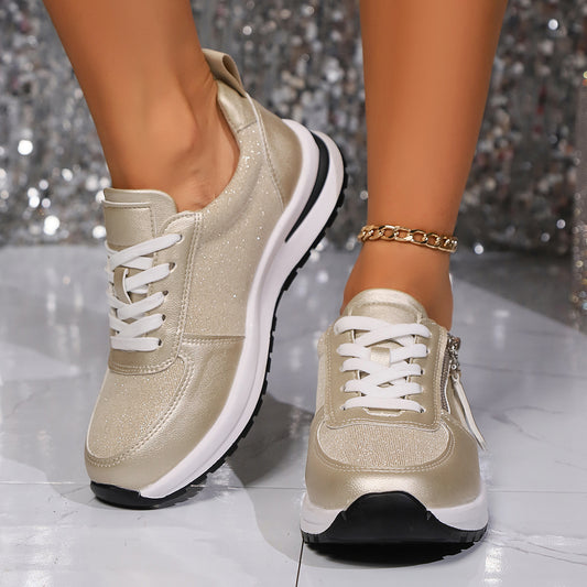 Front Lace-up Women's Pumps Large Size Flat Bottom
