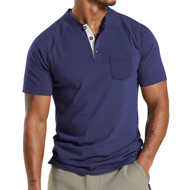 Men's Short Sleeve Button Pocket