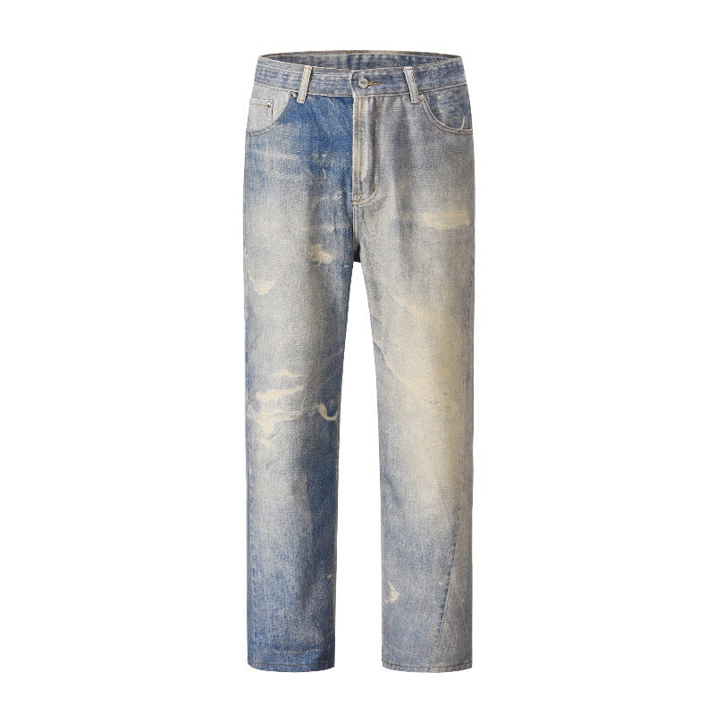 Gray White Washed Distressed Jeans