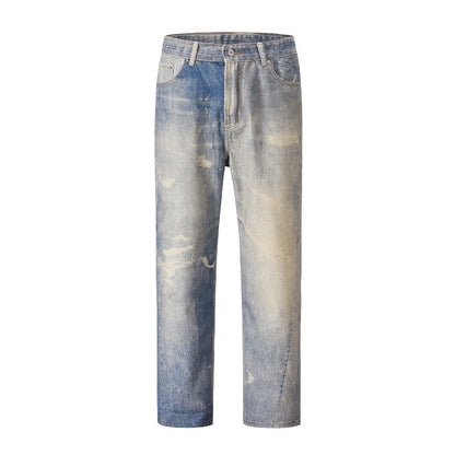 Gray White Washed Distressed Jeans