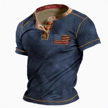 Men's Fashion Simple Lapel Button Sleeve