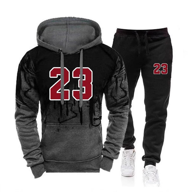 Men's Sport Splashed Sportswear Hooded