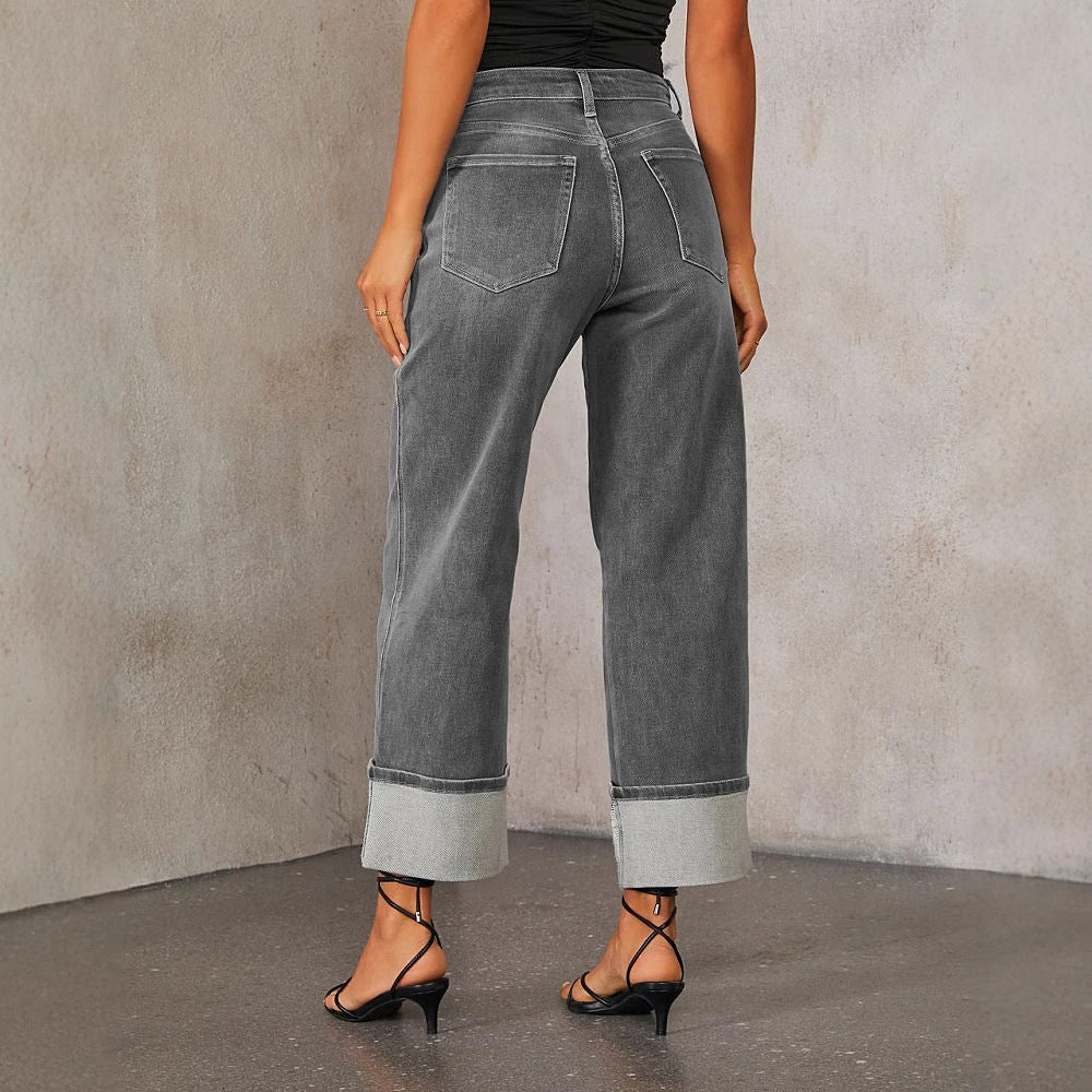 Retro Curling Straight Jeans