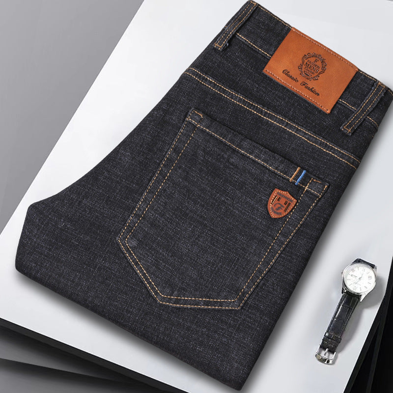 Loose Elastic Middle-aged Jeans