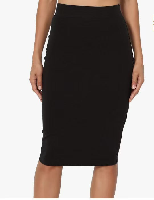 High Waist Over Knee Pencil Skirt