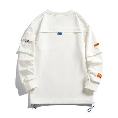 Long Sleeve Round Neck Lazy Style Sweatshirt