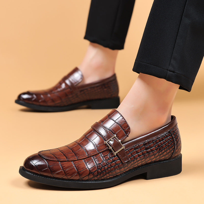 Men's Leather Shoes Crocodile Pattern
