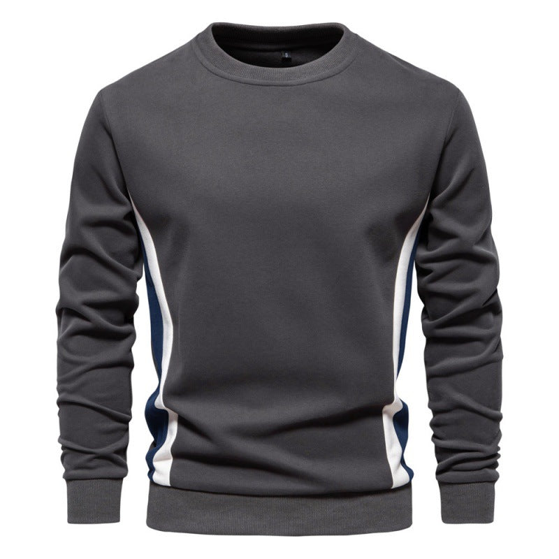Men Slim Fit Long Sleeves Patchwork Sweatshirt