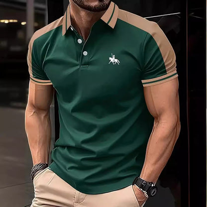 Men's Daily Lapel Short Sleeve T-Shirt