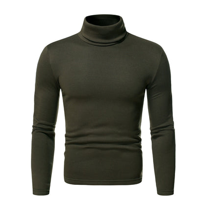Men's Fur Pullover High Collar T-shirt