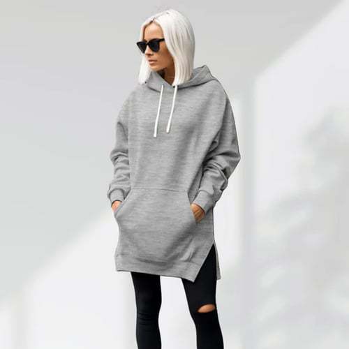 Split Shoulder Sleeve Brushed Hoodies