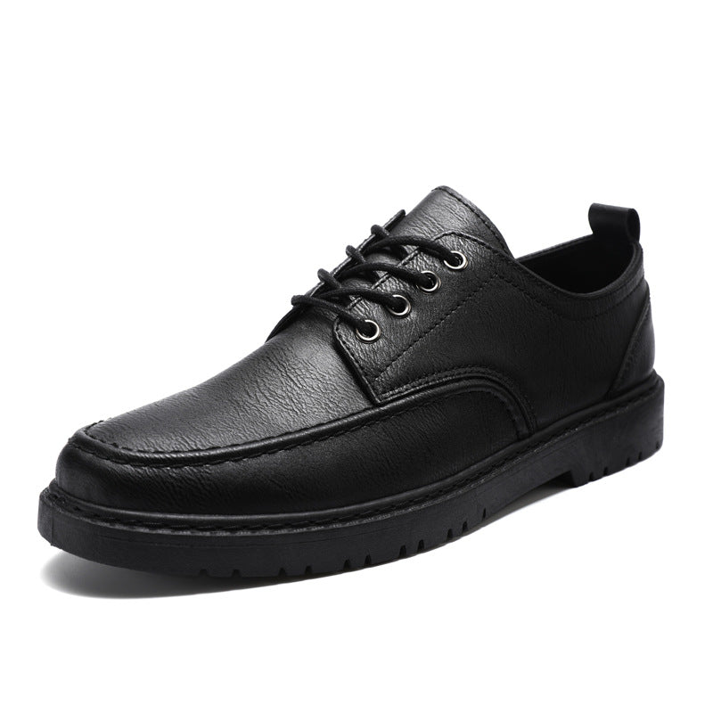 Handsome Lace Up Black Leather Shoes Men