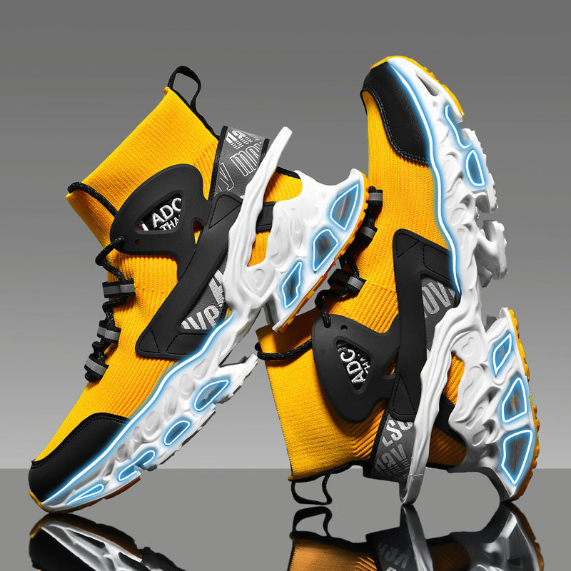 High-top Shock-absorbing Running Mesh Sneaker