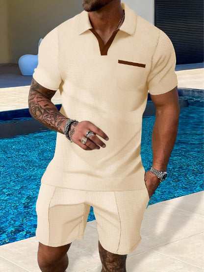 Men's polo Shirt Suit Lapel Short Sleeve