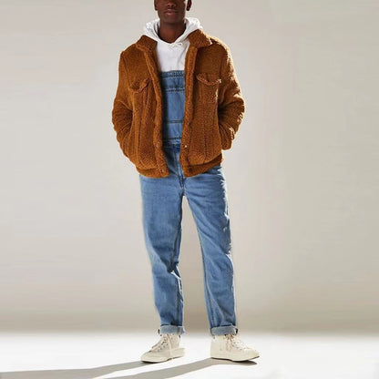 Men Suspenders One-piece High Waist Jeans