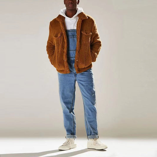 Men Suspenders One-piece High Waist Jeans