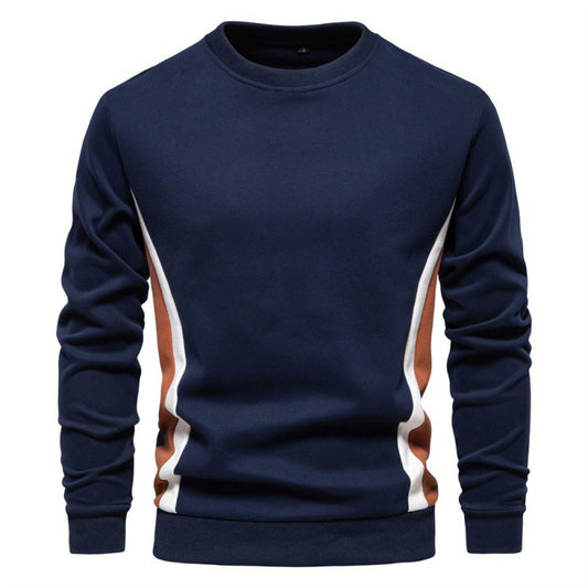 Men Slim Fit Long Sleeves Patchwork Sweatshirt