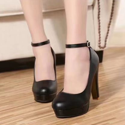 Ladie's Chunky Heel High Heels