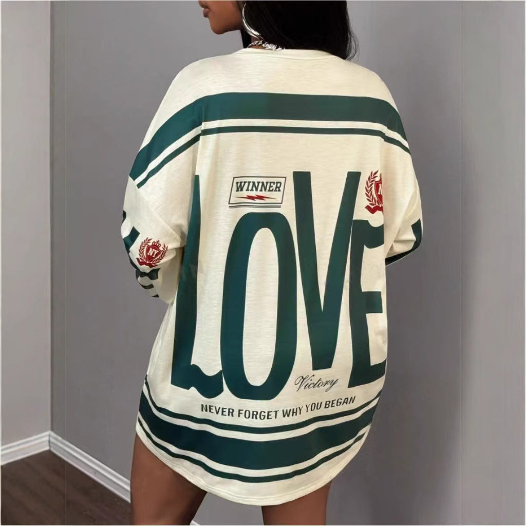 Ladie's Lazy Loose Long Sleeve Tops