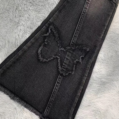 Elastic Plus Size Denim Flared Jeans